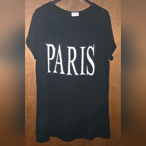 Free Kisses Black Paris Graphic Tee